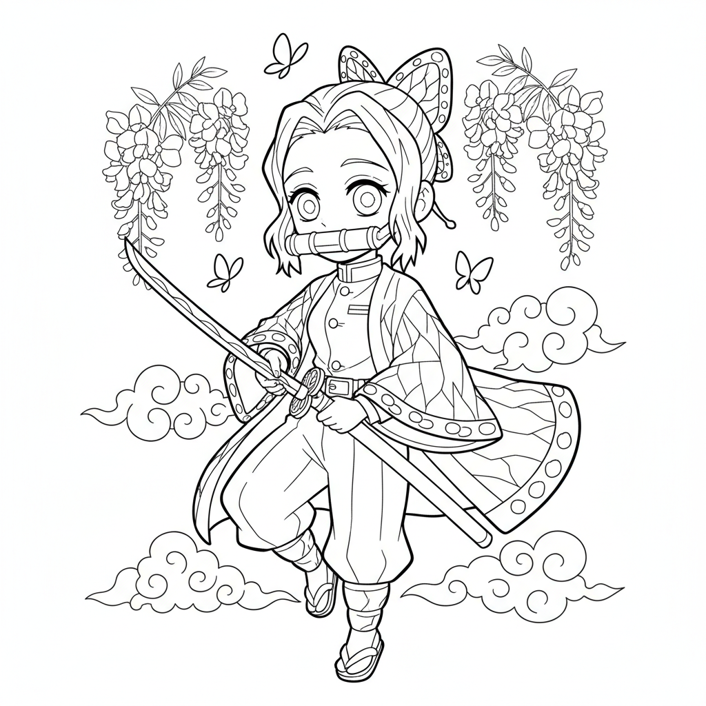 Coloriage coloriage demon slayer shinobu 2