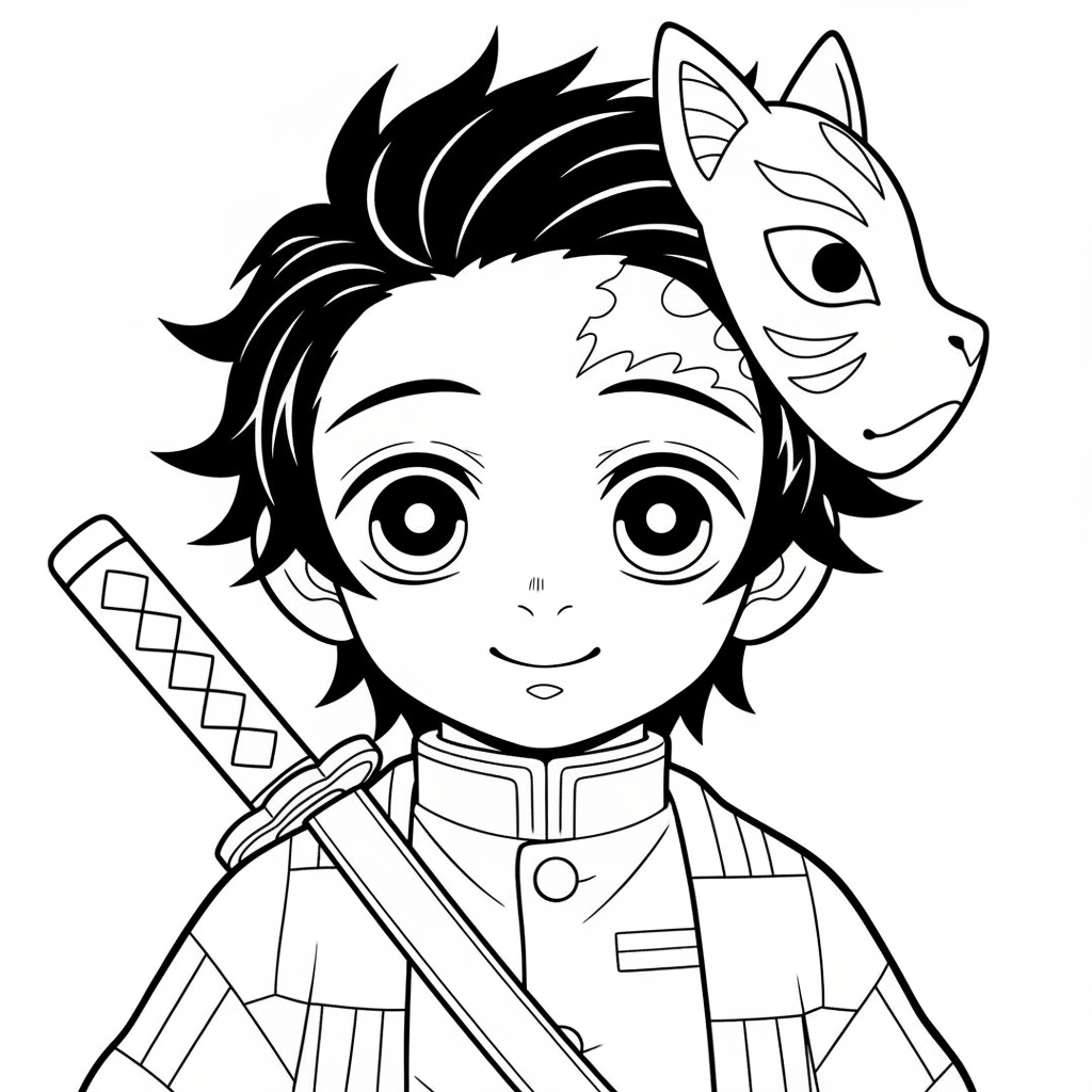 Coloriage coloriage demon slayer tanjiro 4