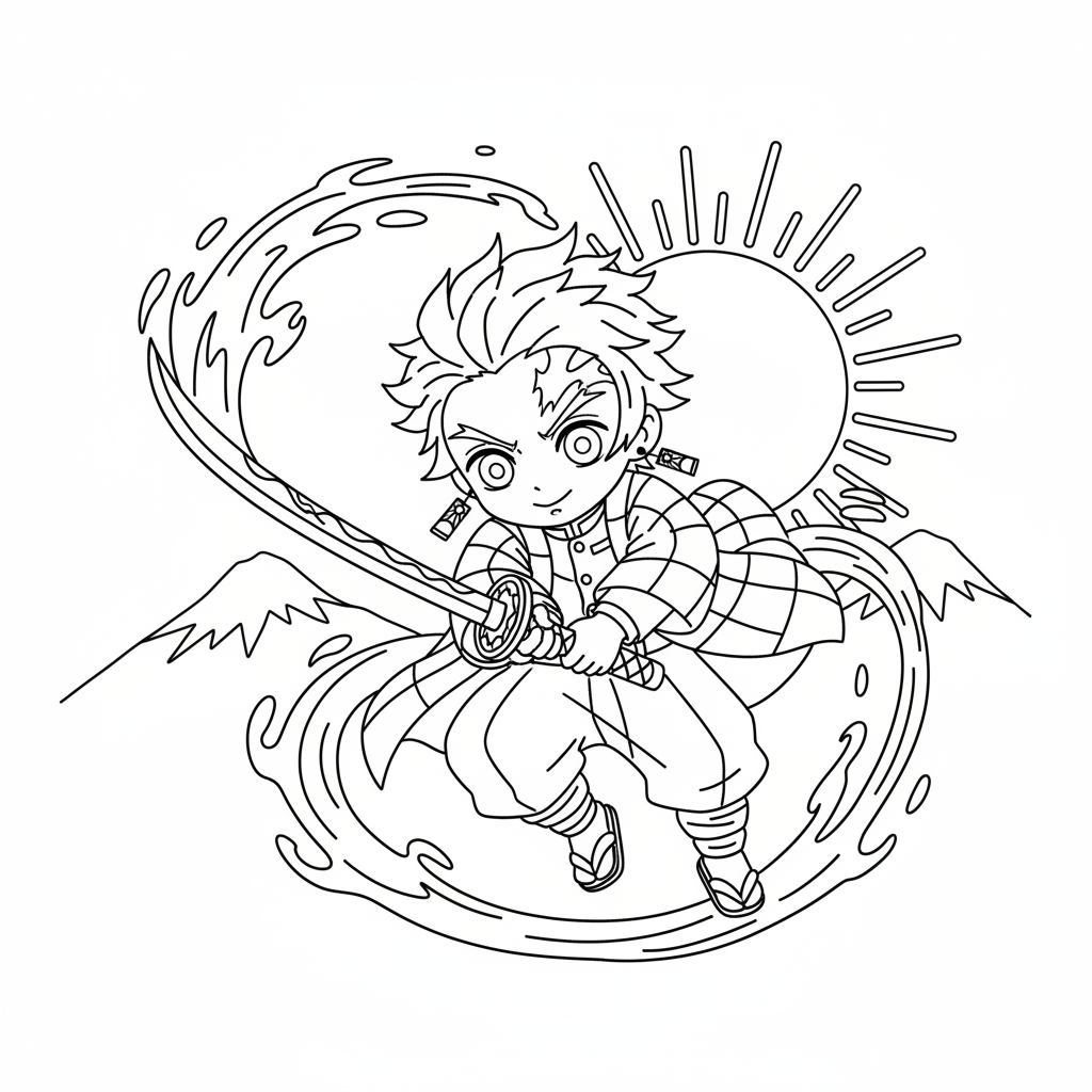 Coloriage coloriage demon slayer tanjiro 5