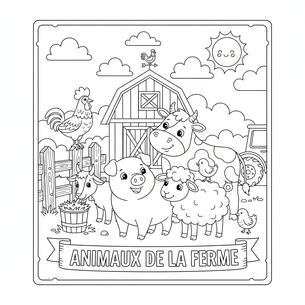 Coloriage coloriage des animaux de la ferme 2