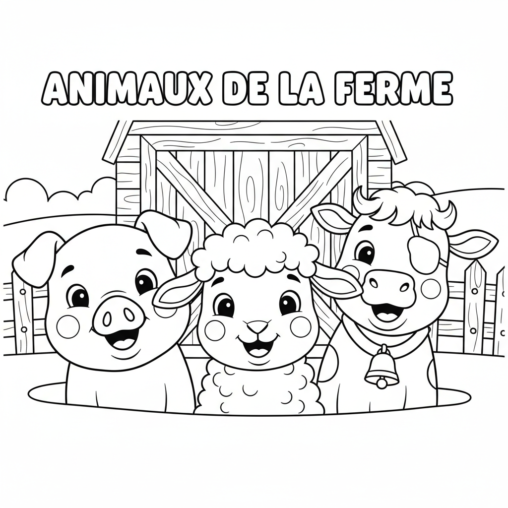 Coloriage coloriage des animaux de la ferme 4