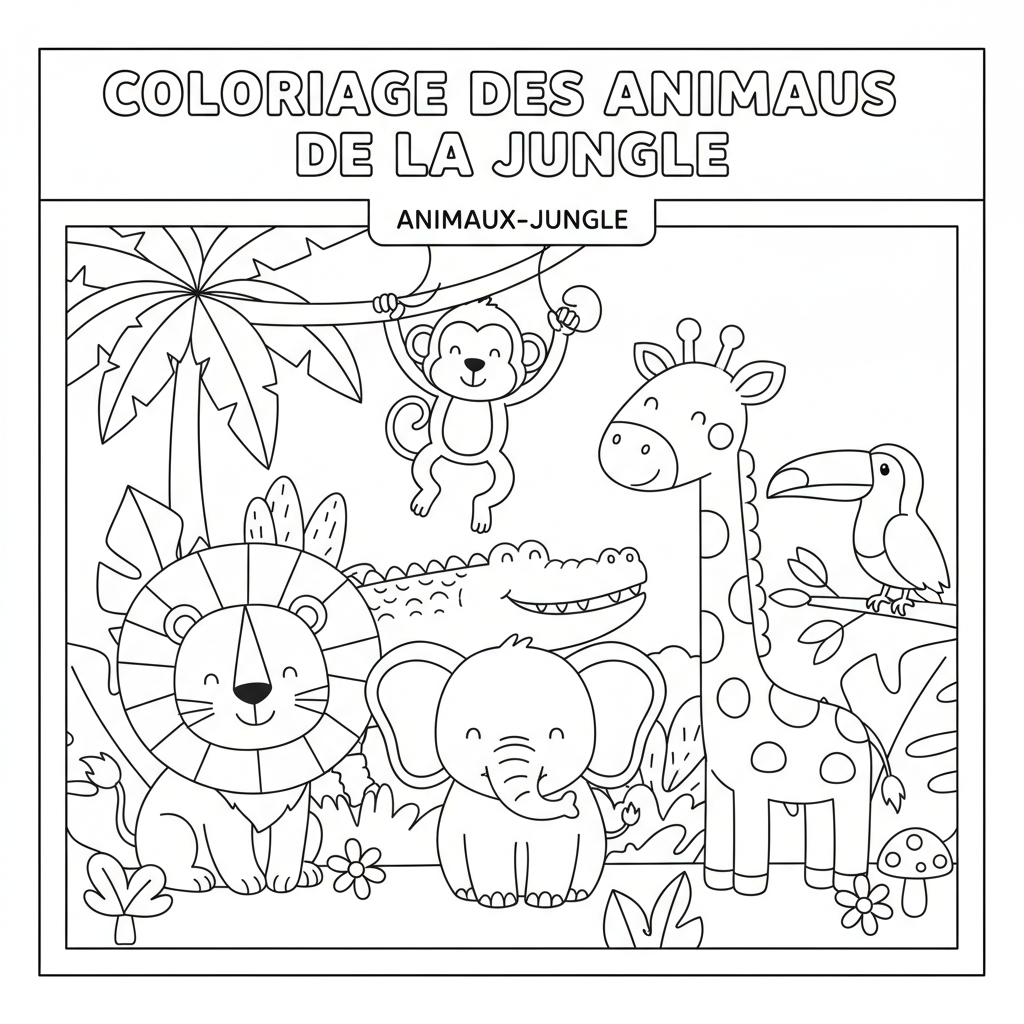 Coloriage Des Animaux De La Jungle Gratuit à Imprimer