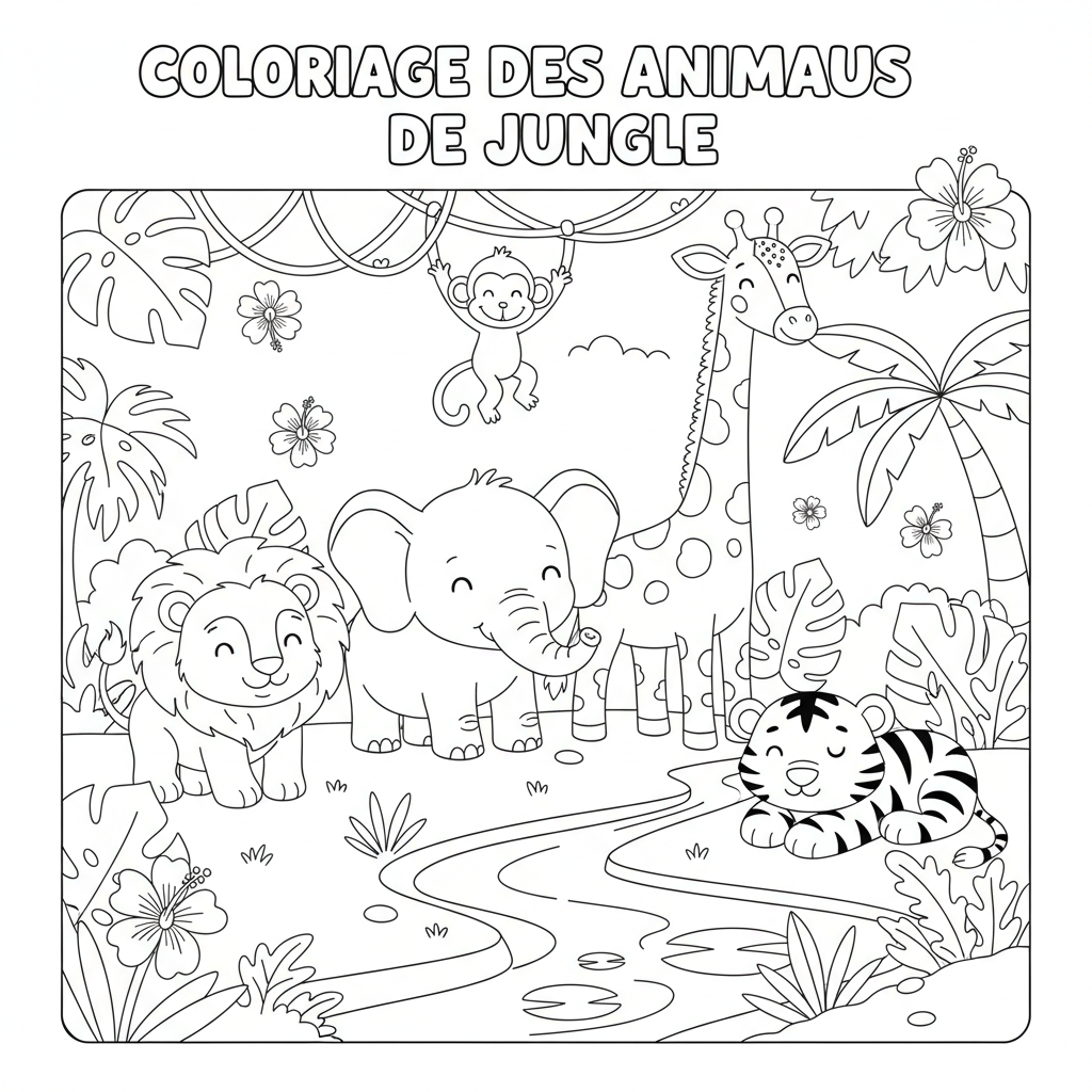 Coloriage coloriage des animaux de la jungle 2