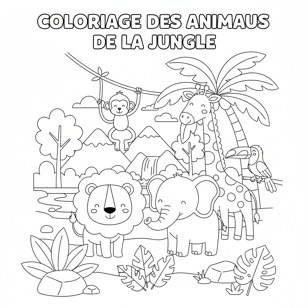 Coloriage coloriage des animaux de la jungle 3