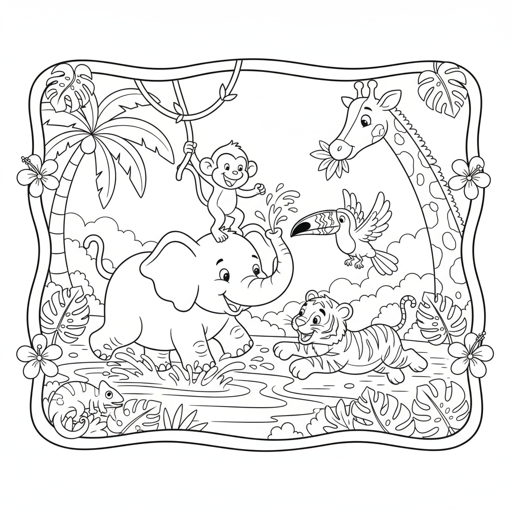 Coloriage coloriage des animaux de la jungle 5