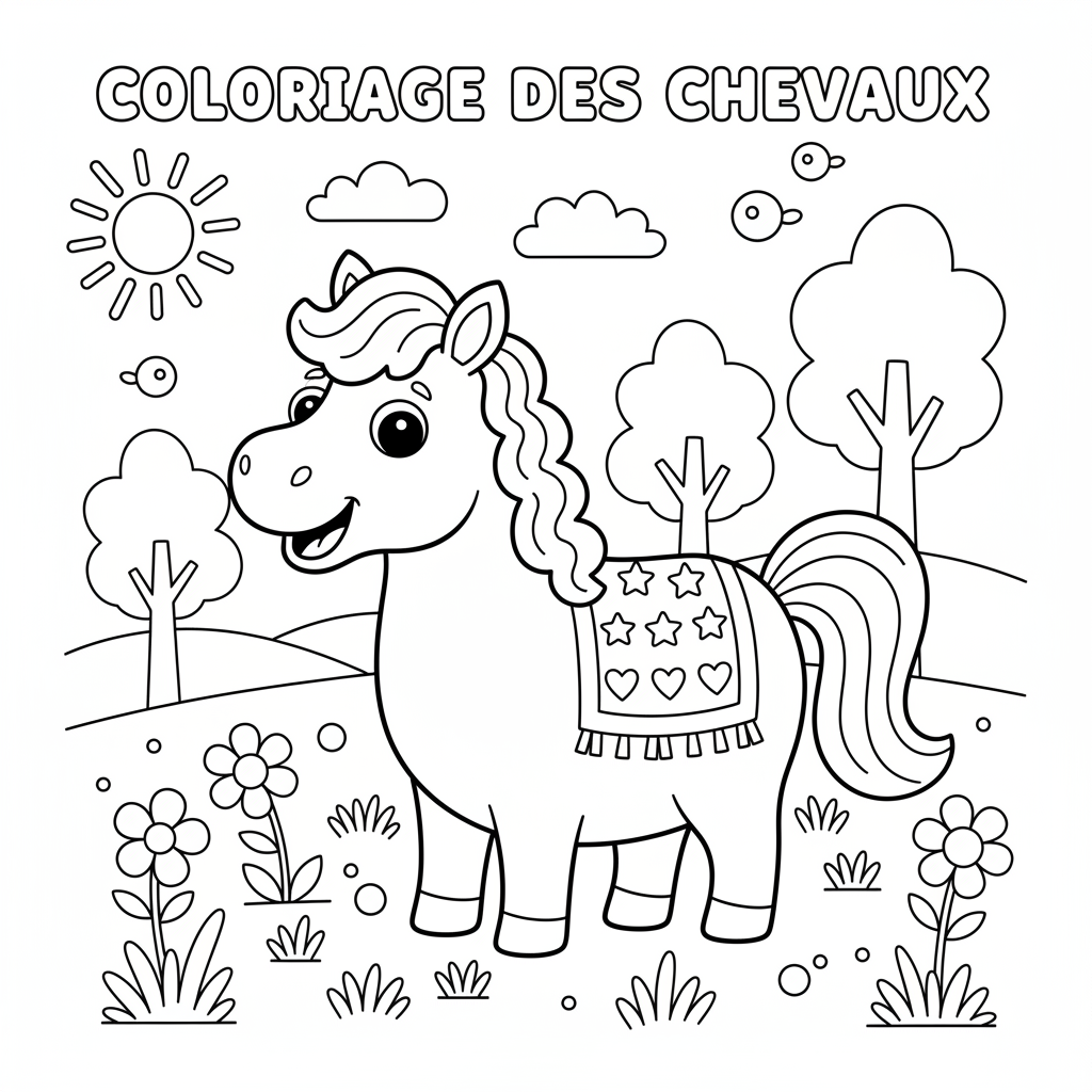 Coloriage Coloriage Des Chevaux Gratuit à Imprimer