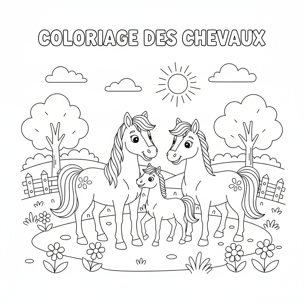 Coloriage coloriage des chevaux 3