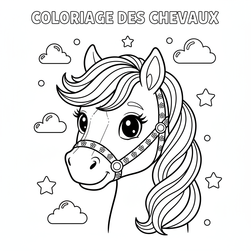 Coloriage coloriage des chevaux 4