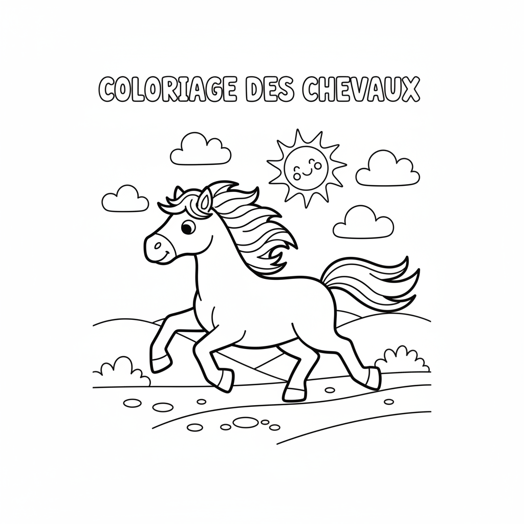Coloriage coloriage des chevaux a imprimer 5