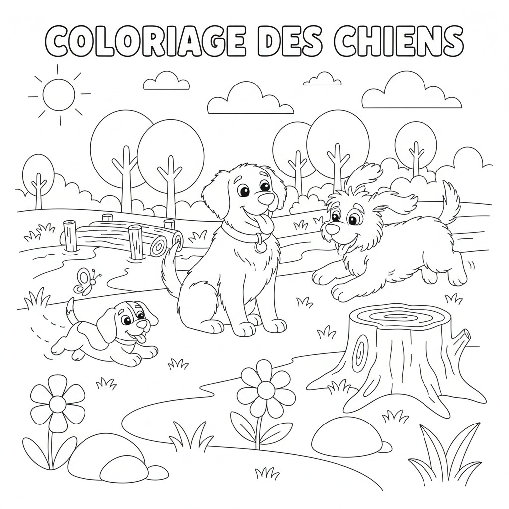 Coloriage coloriage des chiens 3