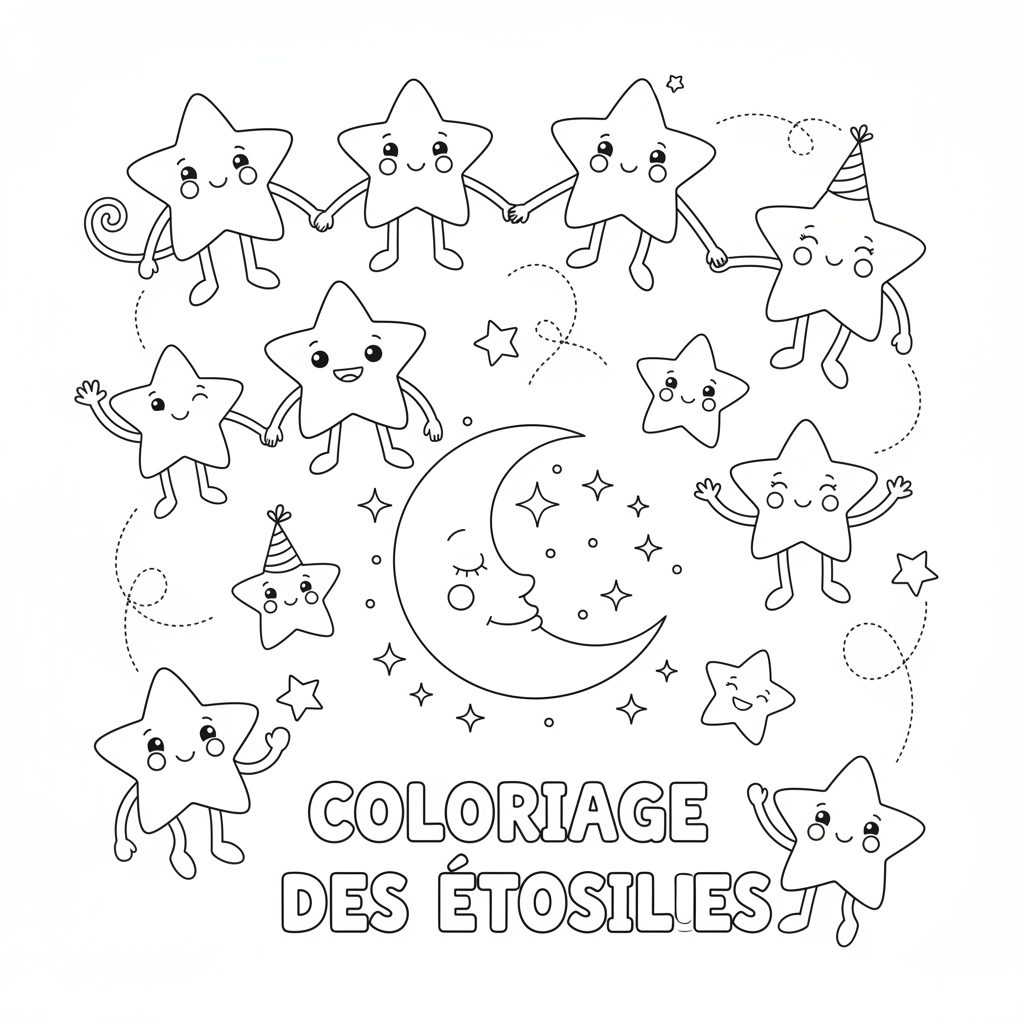 Coloriage Coloriage Des Etoiles Gratuit à Imprimer