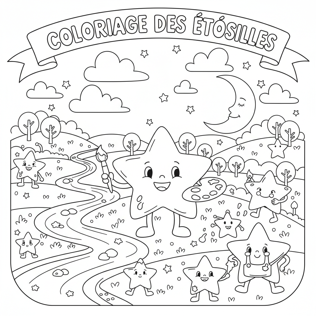 Coloriage coloriage des etoiles 3