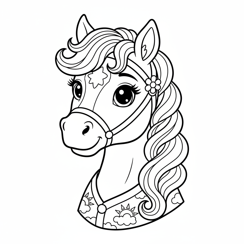 Coloriage coloriage dessin cheval 4