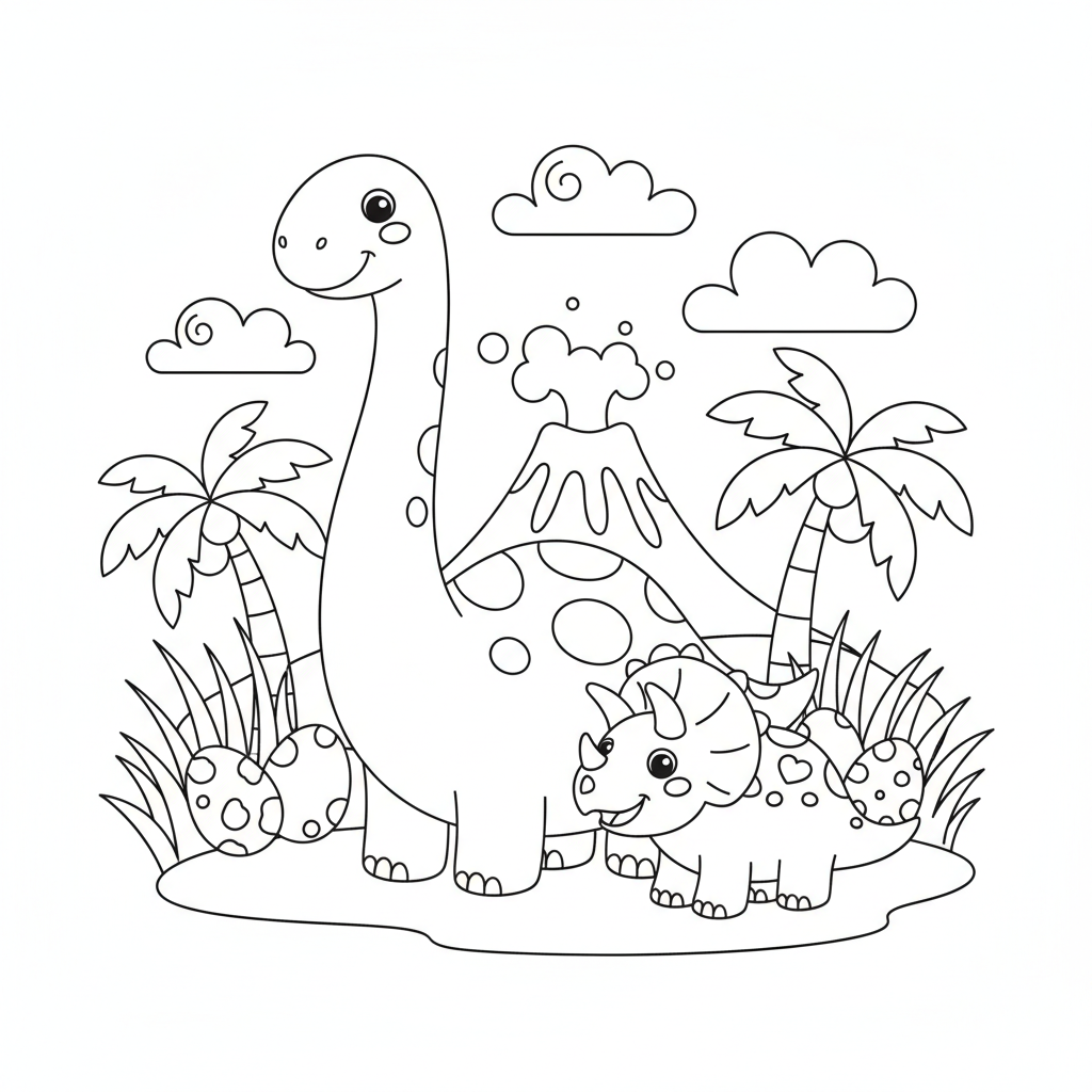 Coloriage coloriage dinosaure 2