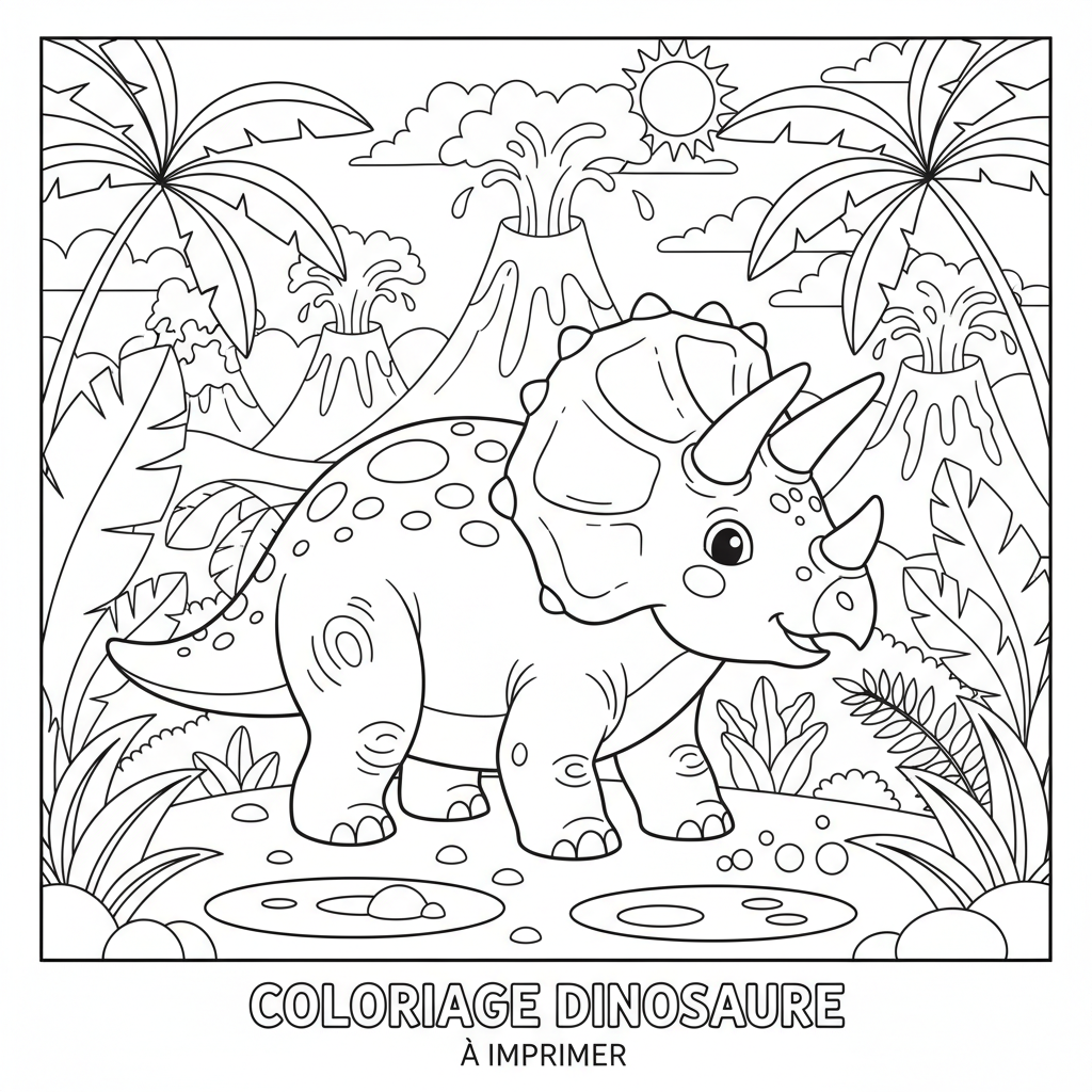 Coloriage coloriage dinosaure à imprimer 2