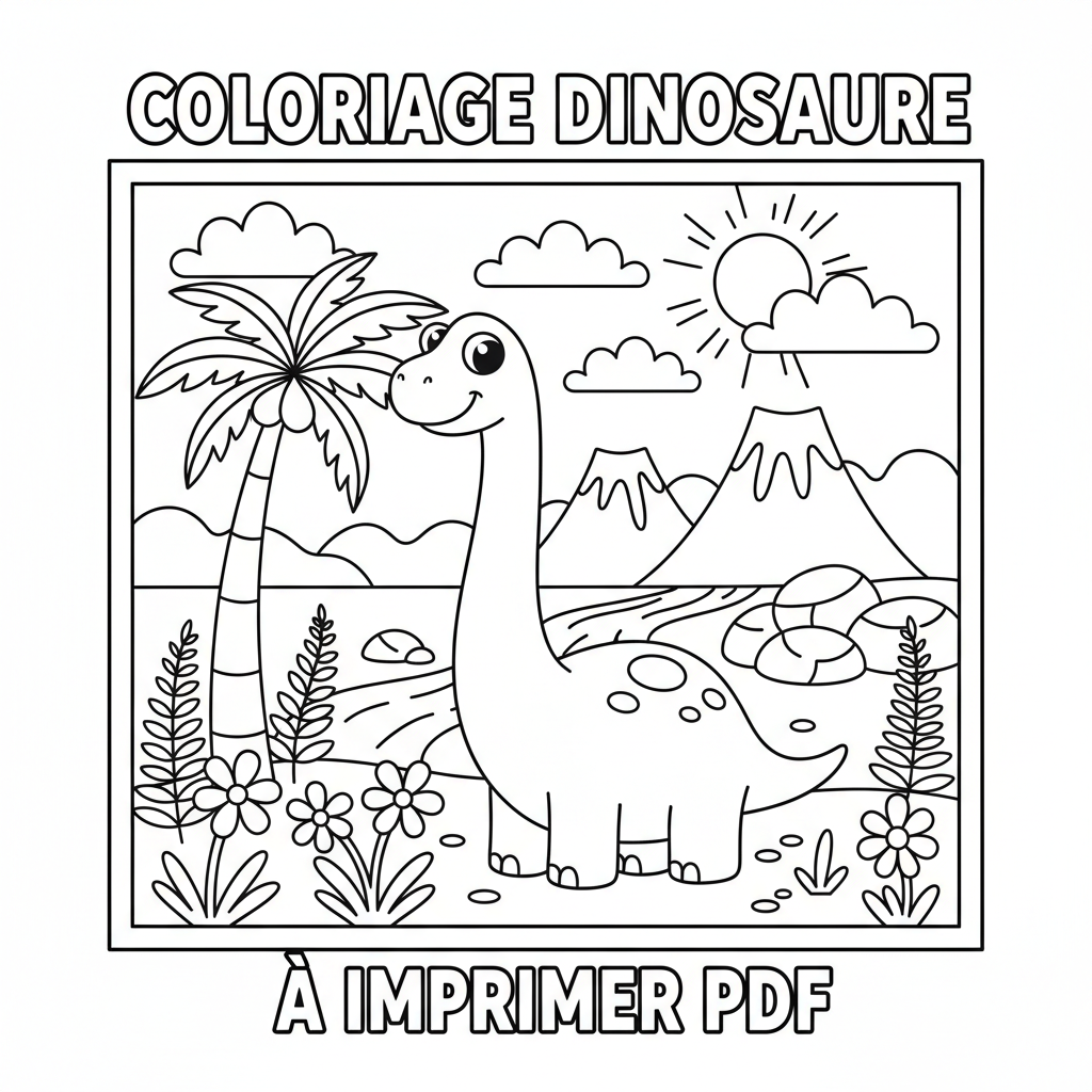 Coloriage coloriage dinosaure à imprimer pdf 3