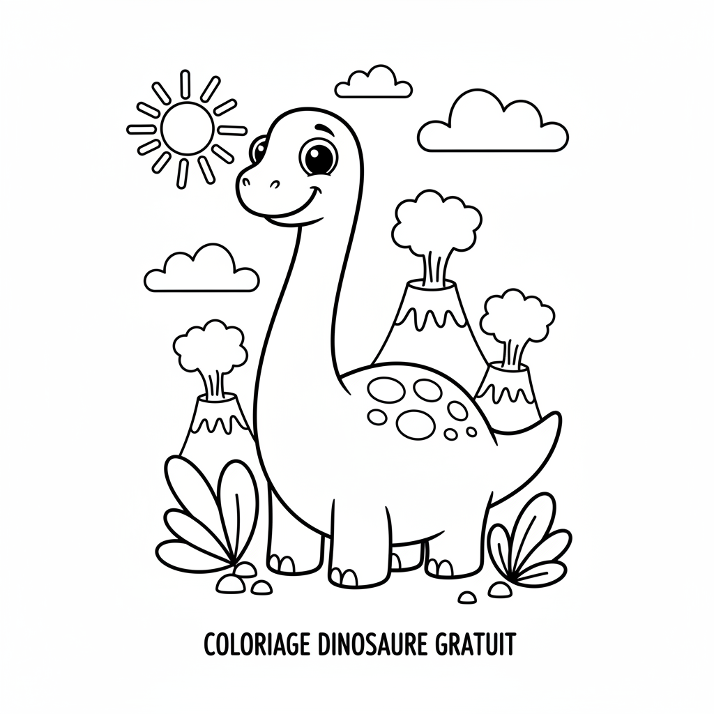 Coloriage coloriage dinosaure à imprimer pdf gratuit