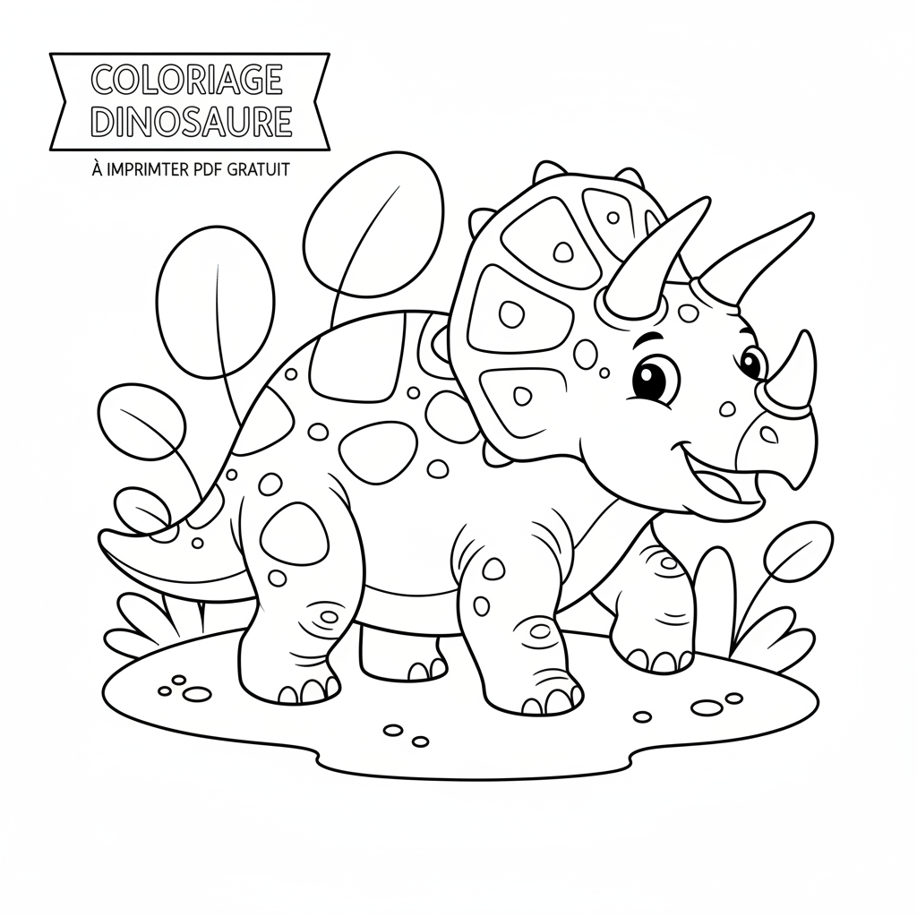 Coloriage coloriage dinosaure à imprimer pdf gratuit 2