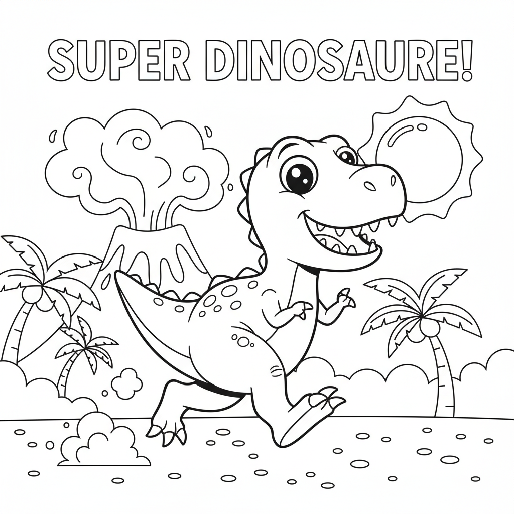 Coloriage coloriage dinosaure facile 5