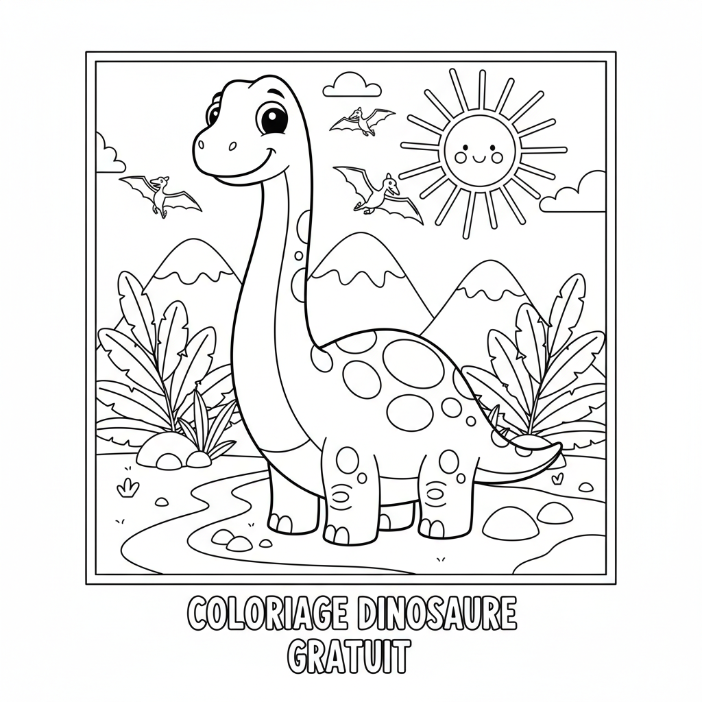 Coloriage coloriage dinosaure gratuit 3