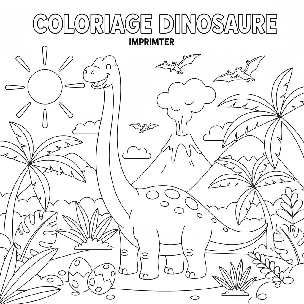 Coloriage coloriage dinosaure imprimer 3