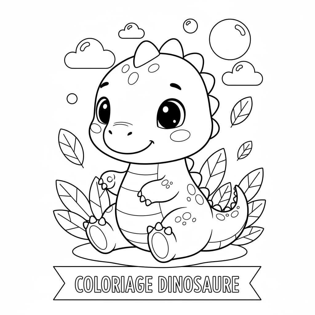 Coloriage coloriage dinosaure mignon 4