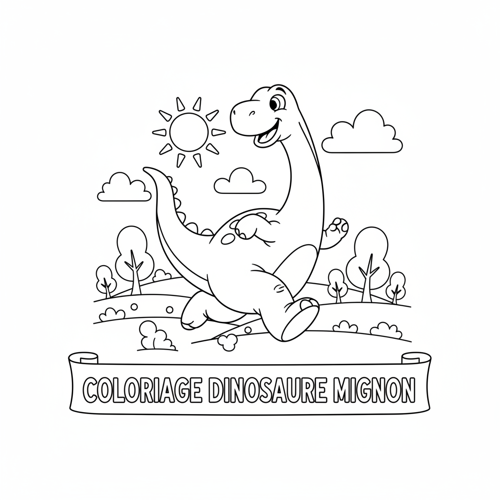 Coloriage coloriage dinosaure mignon 5