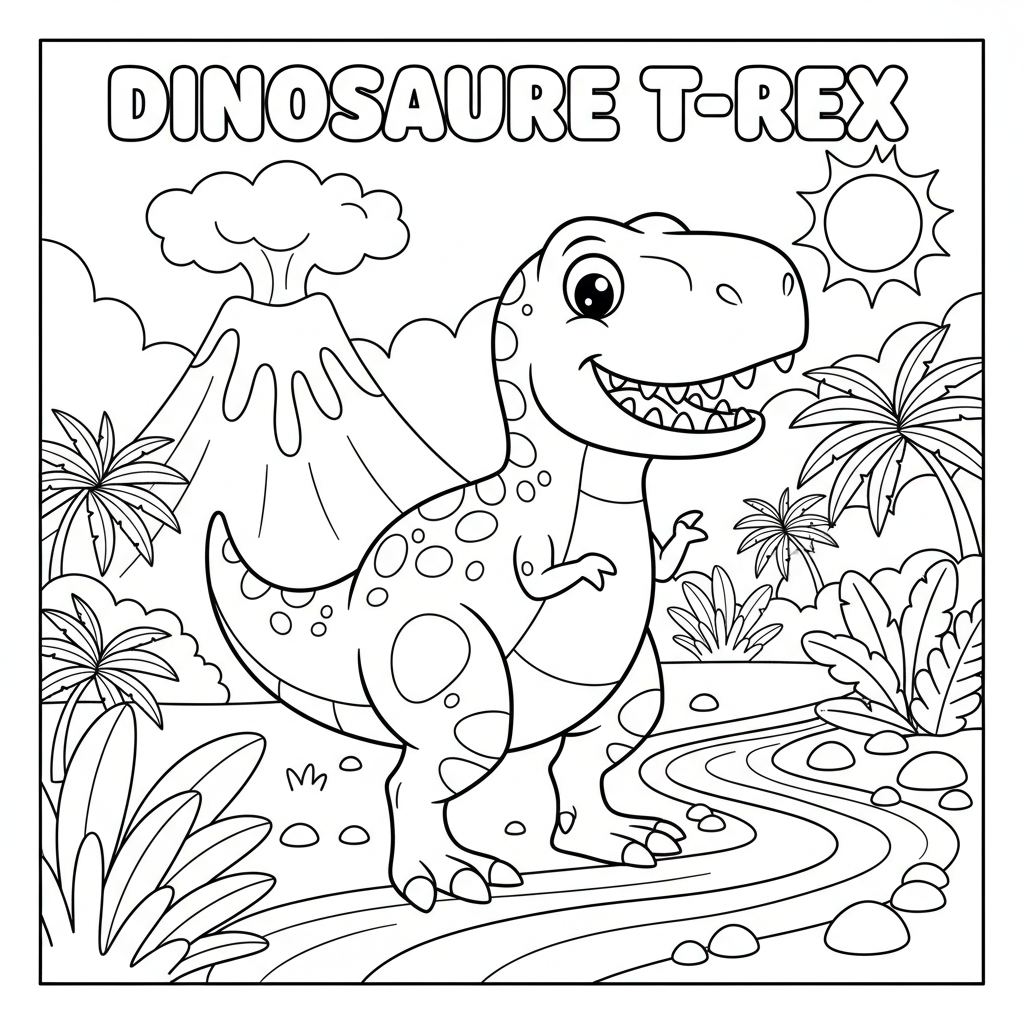 Coloriage coloriage dinosaure t rex 3