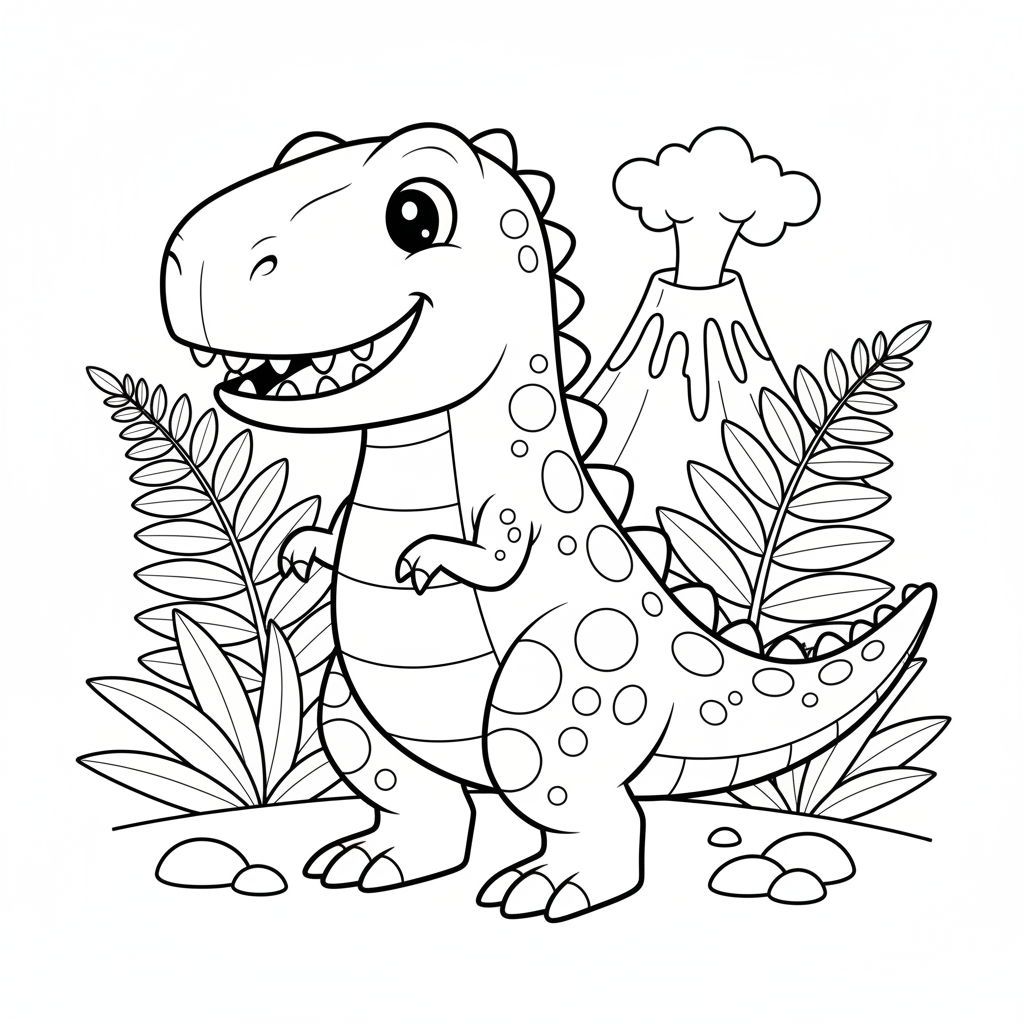 Coloriage coloriage dinosaure trex 2