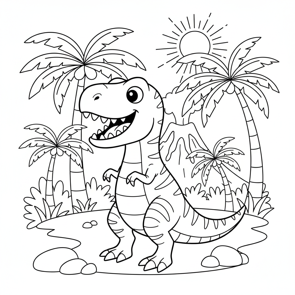 Coloriage coloriage dinosaure tyrex 2