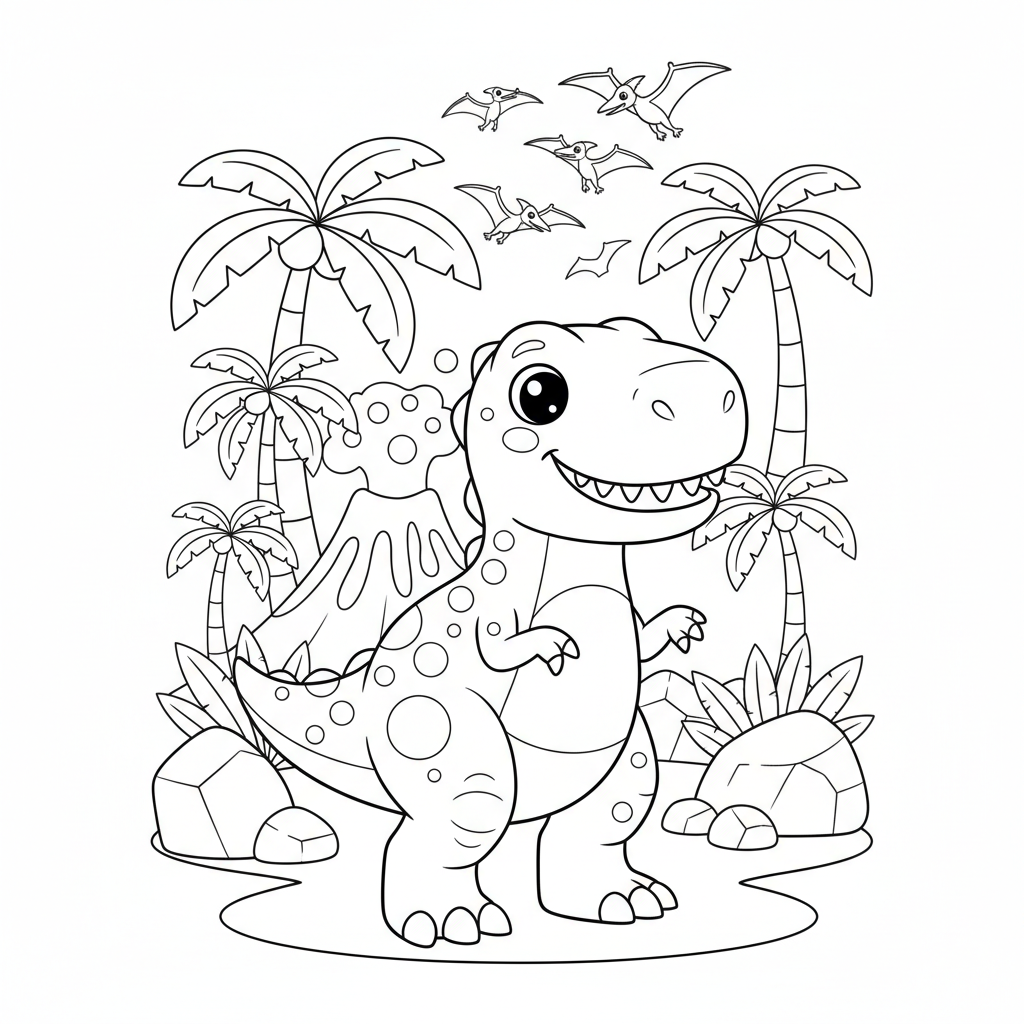 Coloriage coloriage dinosaure tyrex 3