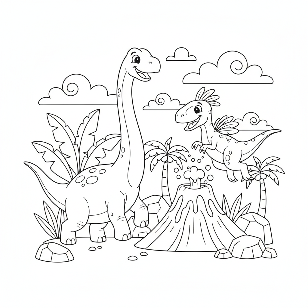 Coloriage coloriage dinosaures 5