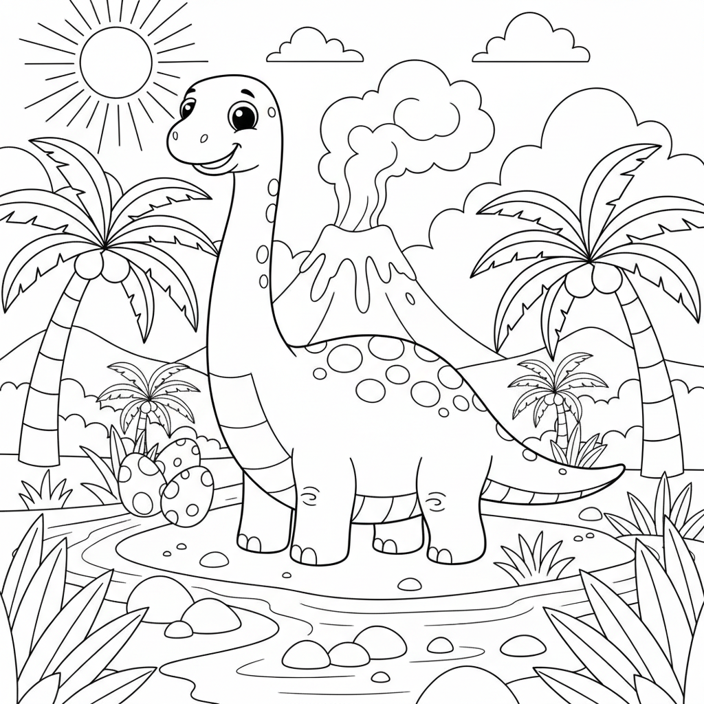 Coloriage coloriage diplodocus 3