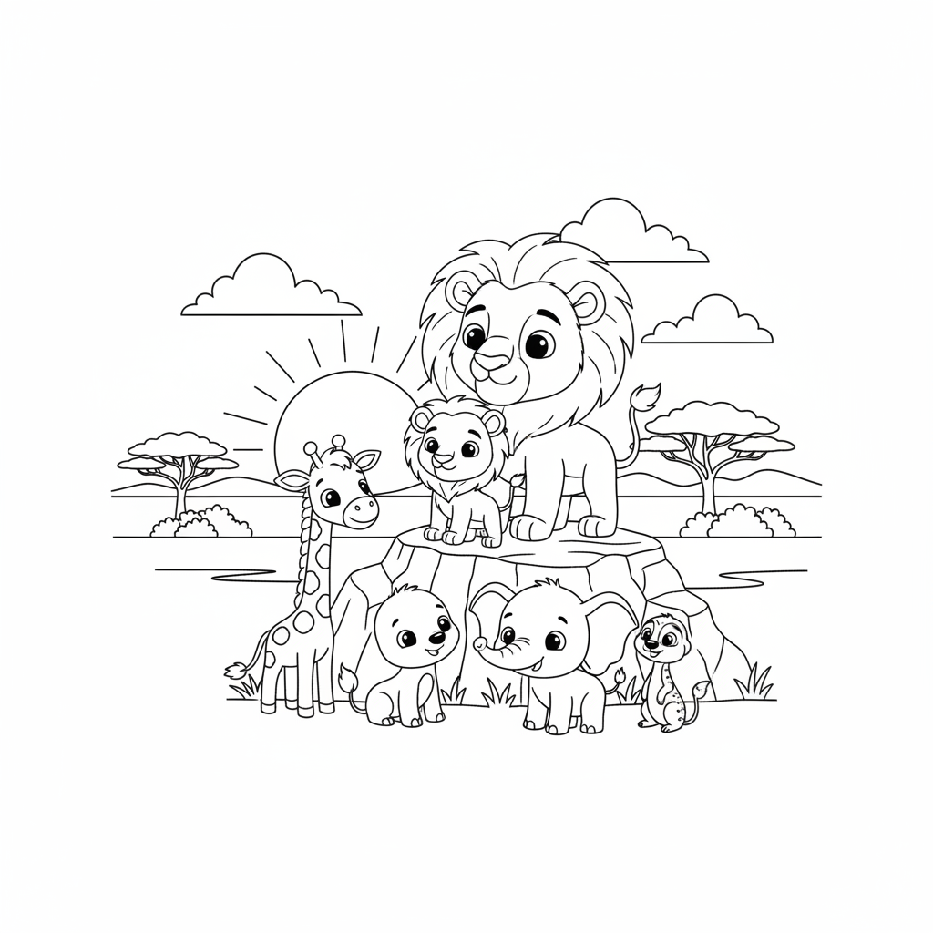 Coloriage Disney Roi Lion Gratuit à Imprimer