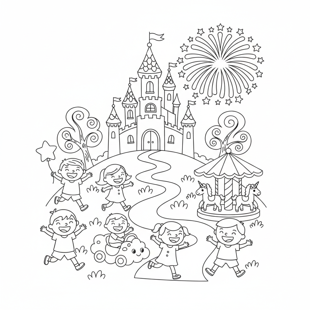 Coloriage coloriage disneyland 5