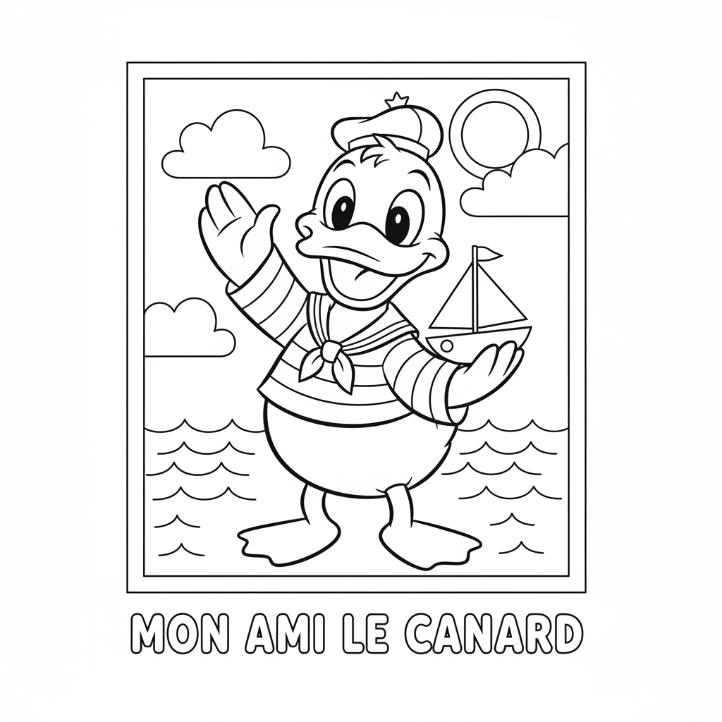 Coloriage Coloriage Donald Gratuit à Imprimer