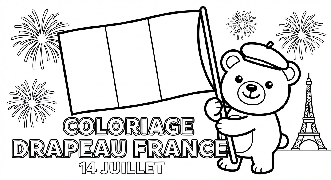 Coloriage Drapeau France Gratuit à Imprimer