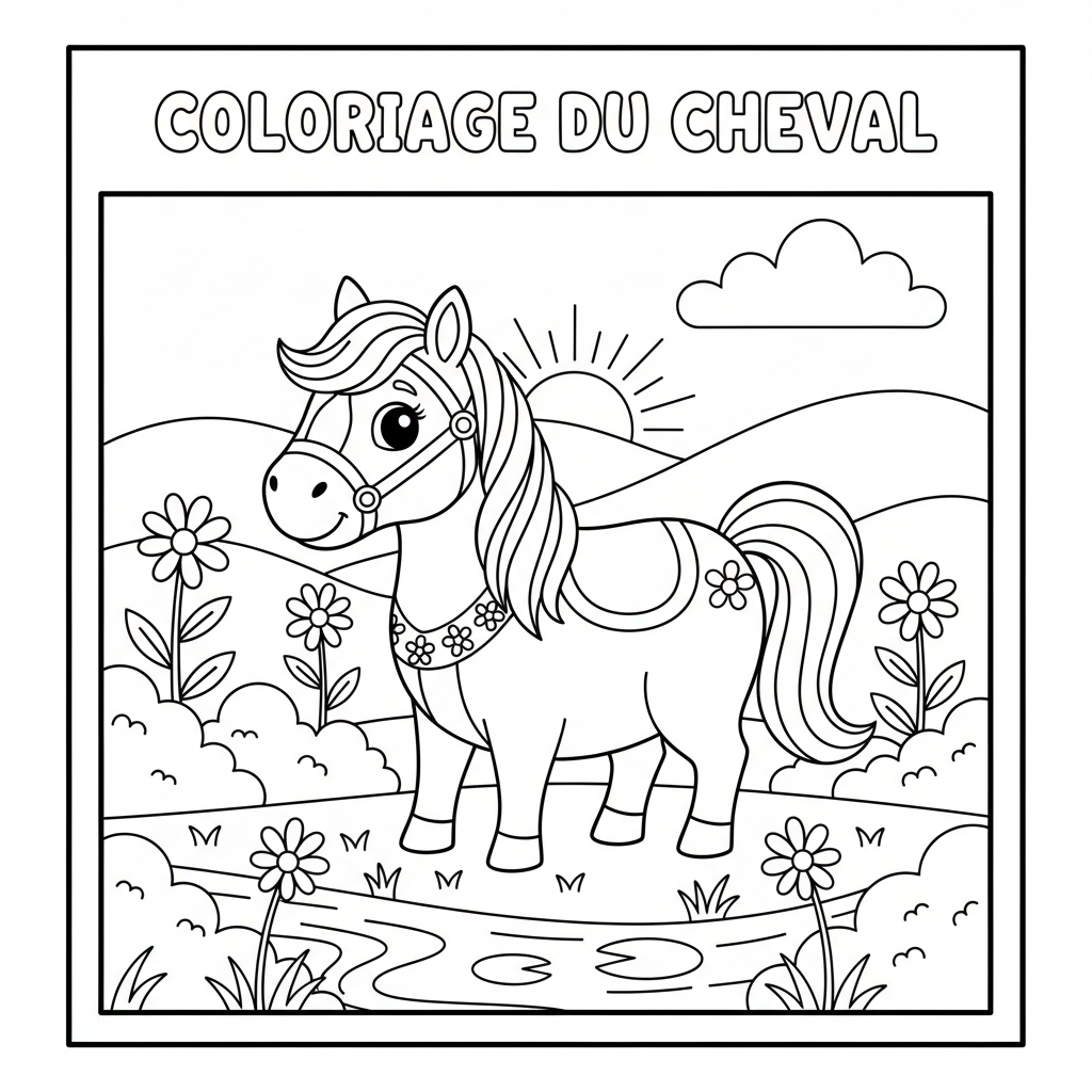 Coloriage coloriage du cheval 3