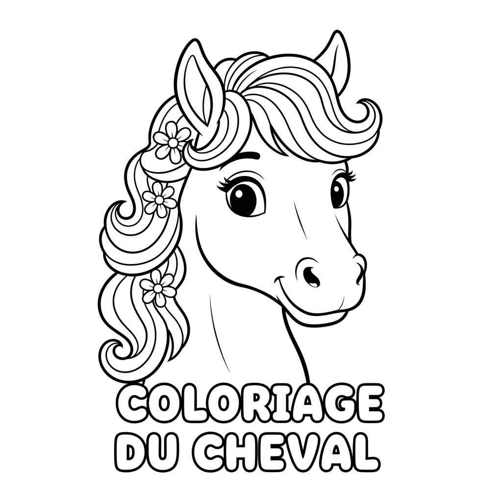 Coloriage coloriage du cheval 4