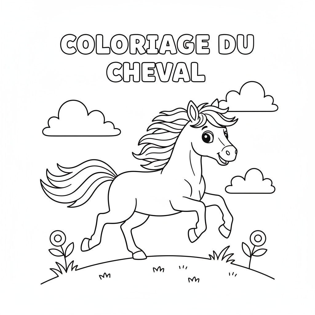 Coloriage coloriage du cheval 5