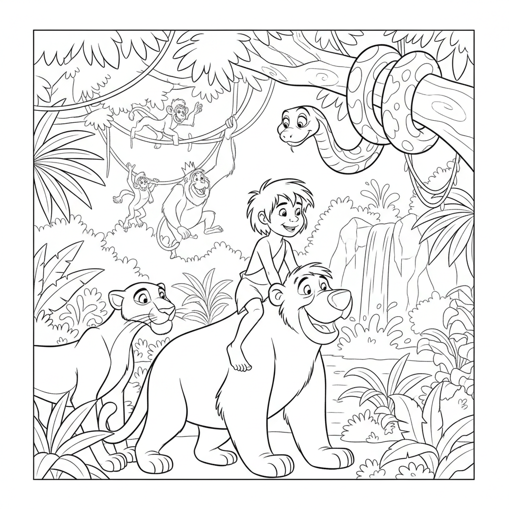 Coloriage coloriage du livre de la jungle 3