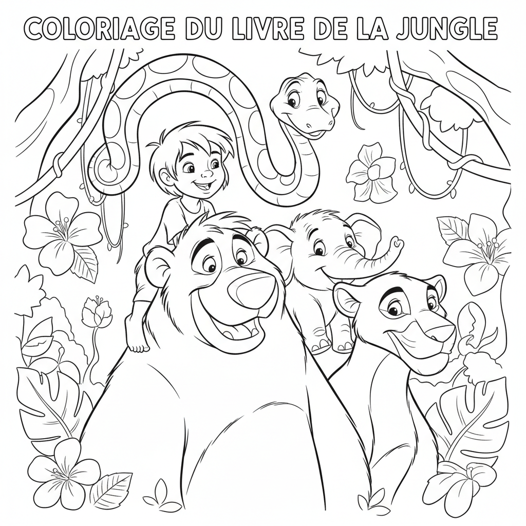 Coloriage coloriage du livre de la jungle 4