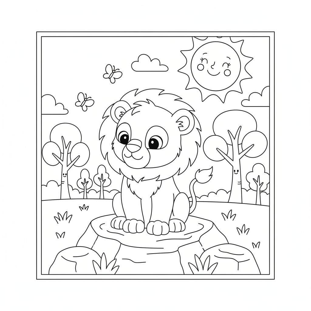 Coloriage Du Roi Lion À Imprimer Gratuit pour Enfants