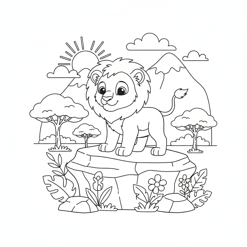 Coloriage coloriage du roi lion à imprimer 2