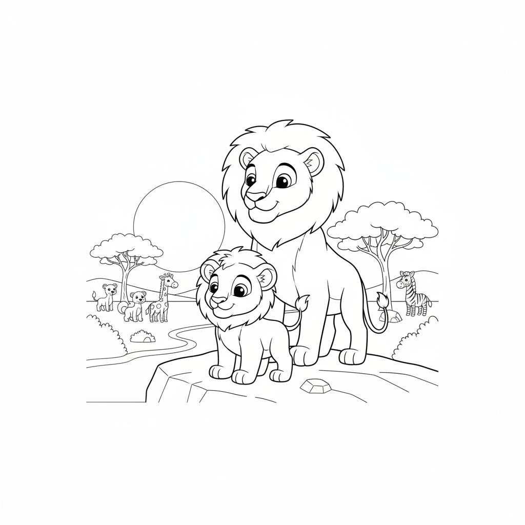 Coloriage coloriage du roi lion à imprimer 3