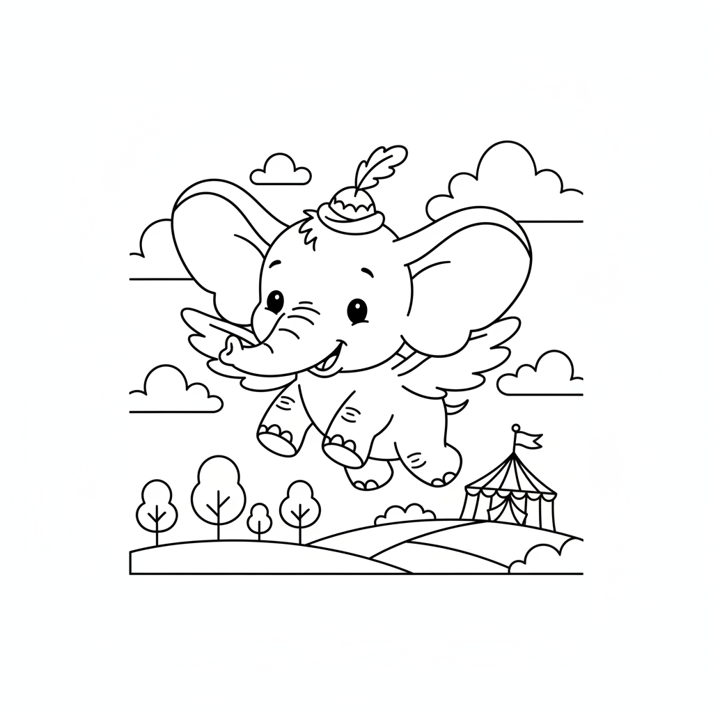 Coloriage coloriage dumbo 3