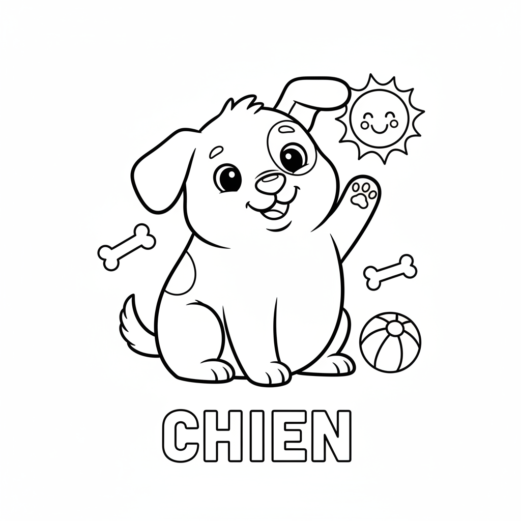 Coloriage Coloriage D'Un Chien Gratuit à Imprimer