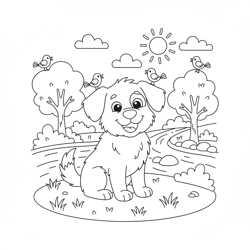 Coloriage coloriage d'un chien 3