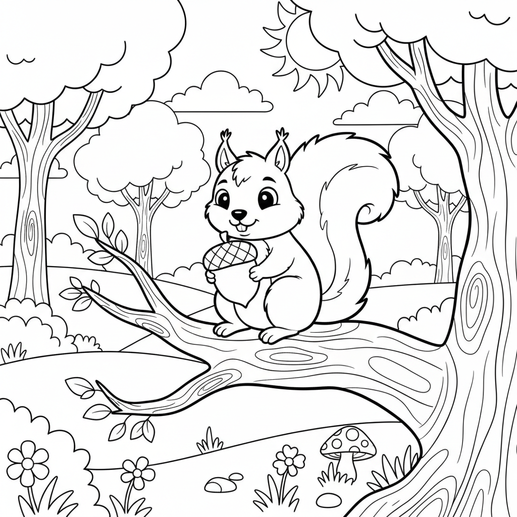 Coloriage coloriage écureuil 3