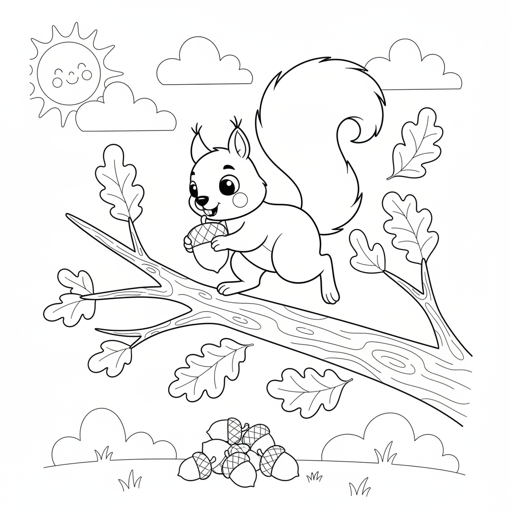 Coloriage coloriage écureuil 5